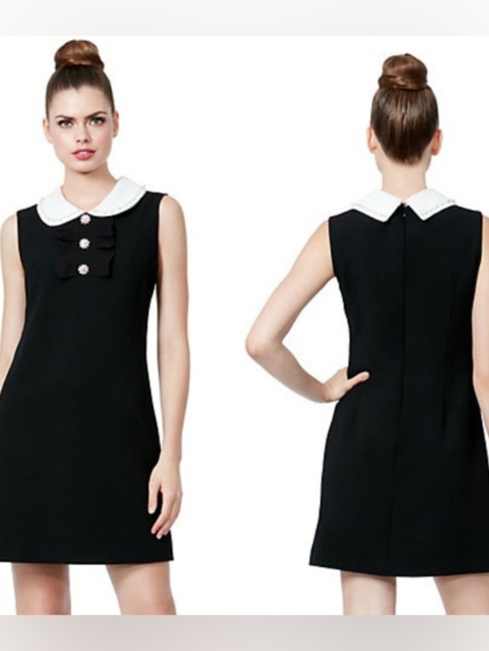 Betsey Johnson elegant black mini shift dress